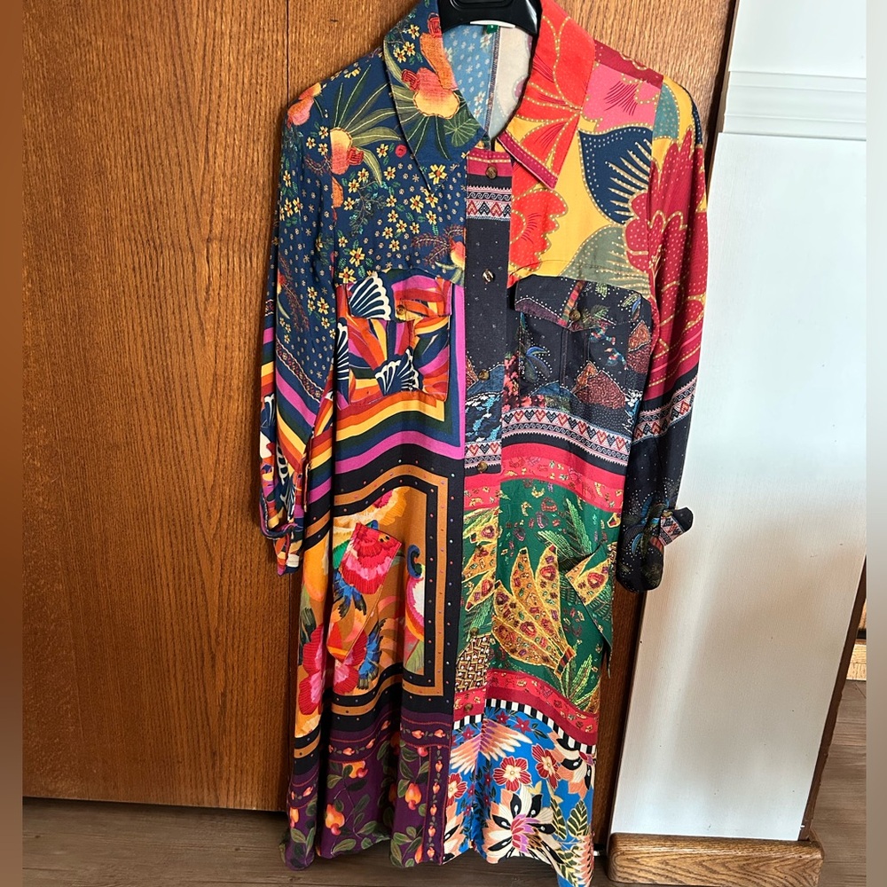 FARM Rio Colorblock Floral Dress - Multicolor